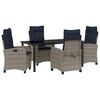 vidaXL Garden Dining Set 5 pcs Grey Poly Rattan