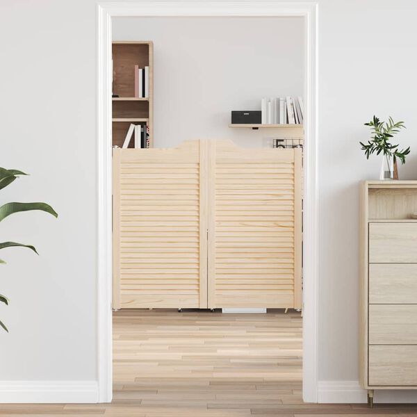 vidaXL Swing Doors Louvred Design 1-Pair 90x100 cm Solid Wood Pine