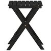 vidaXL Side Table Foldable Black Solid Wood Poplar