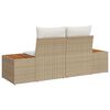 vidaXL Garden Sofa Beige 184 x 62 x 85cm Poly Rattan