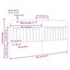 vidaXL Metal Replace Headboard Black 200 cm