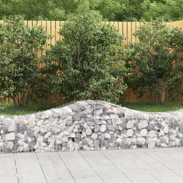 vidaXL Arched Gabion Baskets 20 pcs 200x50x40/60 cm Galvanised Iron