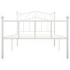 vidaXL Bed Frame without Mattress White Metal 90x200 cm