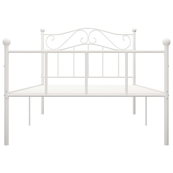 vidaXL Bed Frame without Mattress White Metal 90x200 cm