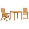 vidaXL Garden Dining Set 3 pcs Brown Solid Acacia Wood