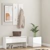 vidaXL Hallway Furniture Set High Gloss White Engineered Wood