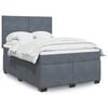 vidaXL Box Spring Bed with Mattress Dark Grey 140x190 cm Velvet