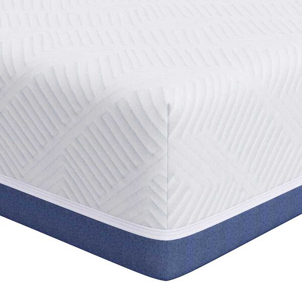 vidaXL Mattress White and Blue 140 x 190 cm Gel-Infused Foam