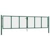 vidaXL Mesh Garden Gate Steel 400x75 cm Green