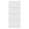 vidaXL Shoe Cabinet White 63x24x147 cm Engineered Wood