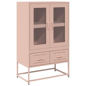 vidaXL Highboard Pink 68x39x111.5 cm Steel