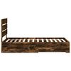 vidaXL Bed Frame Smoked Oak and Silver 75 x 190 cm Engineered Wood