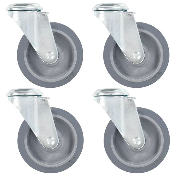 vidaXL Bolt Hole Swivel Casters 4 pcs 100 mm