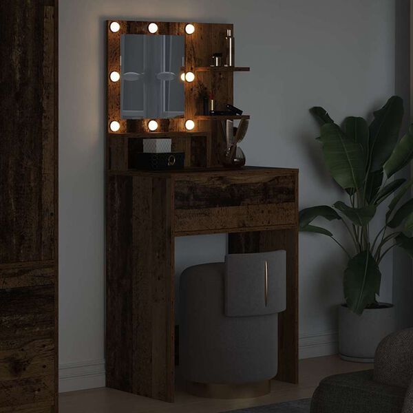 vidaXL Bedroom Dressing Tables with Drawer Old Wood 80 x 39.6 x 135 cm