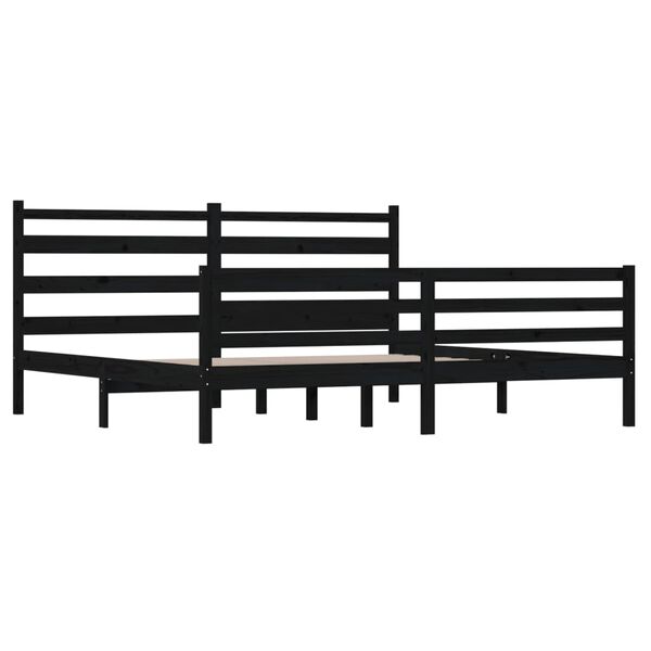 vidaXL Bed Frame without Mattress Solid Wood Pine 200x200 cm Black