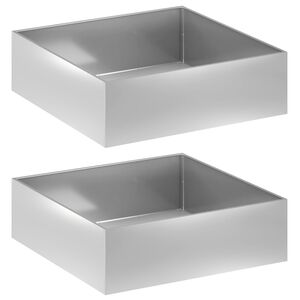 vidaXL Garden Planter 2 pcs Silver 80 x 80 x 30 cm Galvanised Steel