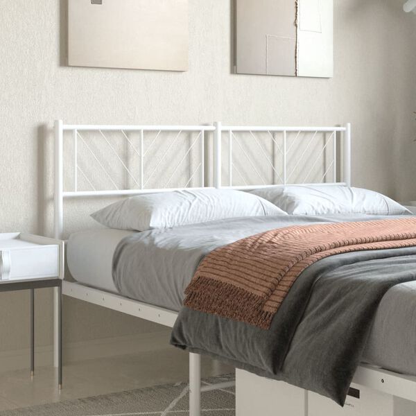 vidaXL Metal Headboard White 140 cm