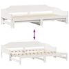 vidaXL Daybed with Trundle without Mattress White 90x190 cm Single Solid Wood