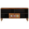 vidaXL TV Cabinet with Drawer Walnut 100 x 33 x 46 cm Solid Mango Wood