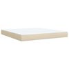 vidaXL Box Spring Bed with Mattress Cream 180x200 cm Fabric