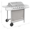 vidaXL Gas BBQ Grill with 6 Burners Silver