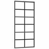 vidaXL Sliding Door with Hardware Set Black 90x205 cm ESG Glass