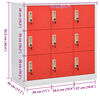vidaXL Locker Cabinet Light Grey and Red 90x45x92.5 cm Steel