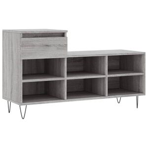 vidaXL Shoe Cabinet Grey Sonoma 102x36x60 cm Engineered Wood