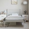 vidaXL Metal Bed Frame without Mattress with Headboard White 100x190cm