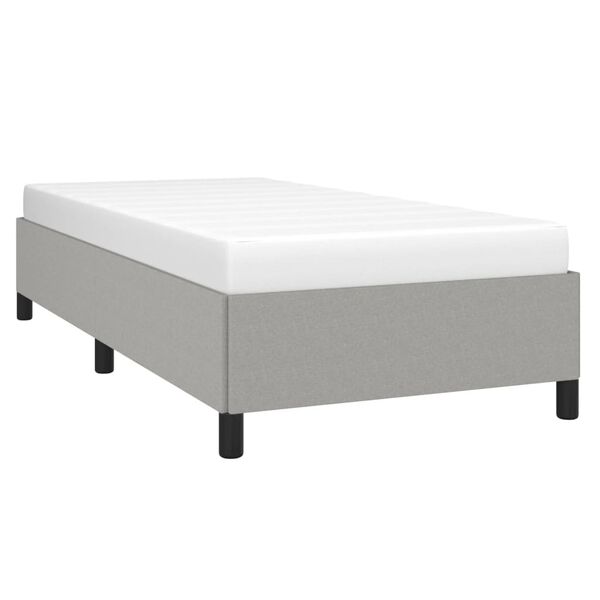 vidaXL Bed Frame without Mattress Light Grey 90x190 cm Single Single Fabric
