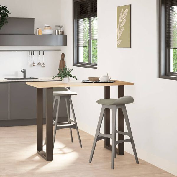 vidaXL Bar Table Legs U-Shaped 2 pcs Natural Steel 60x(100-101) cm Steel