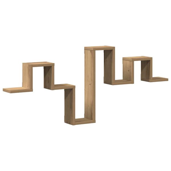 vidaXL Wall Shelf Artisan oak 104.5 x 10 x 43 cm Engineered Wood