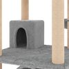 vidaXL Cat Tree with Sisal Scratching Posts Light Grey 141 cm