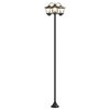 vidaXL 3-Head Lamp Post Black 16 x 16 x 187 cm Aluminum and ABS