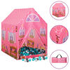 vidaXL Children Play Tent with 250 Balls Pink 69x94x104 cm