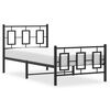 vidaXL Metal Bed Frame without Mattress with Footboard Black 90x200cm