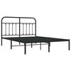 vidaXL Metal Bed Frame without Mattress with Headboard Black 150x200cm