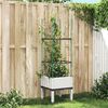 vidaXL Garden Planter with Trellis White 40x40x142.5 cm PP