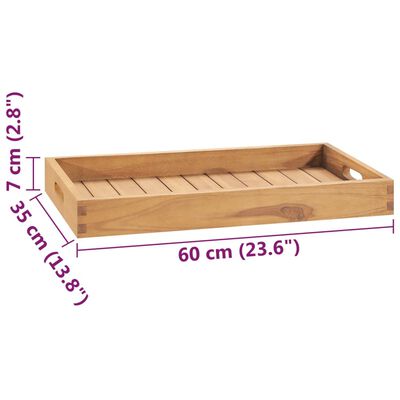 vidaXL Serving Tray 60x35 cm Solid Teak Wood
