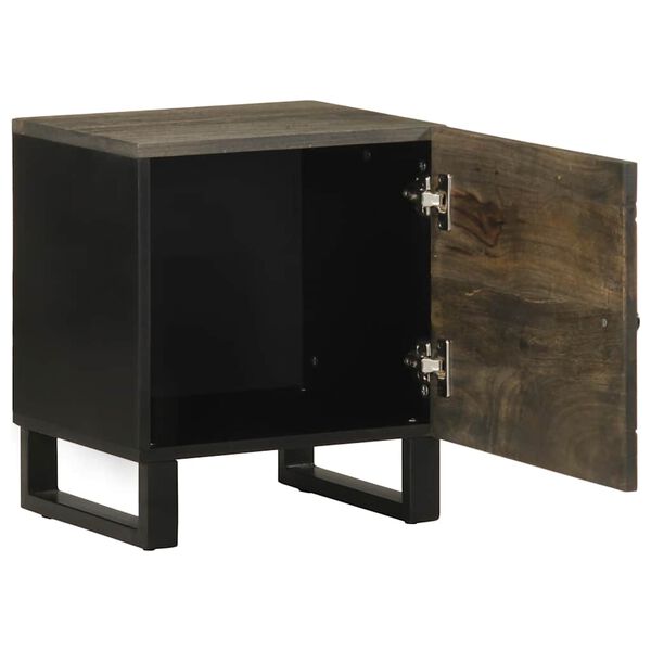 vidaXL Bedside Cabinet Black 40x33x46 cm Solid Wood Mango