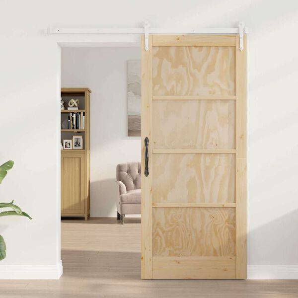 vidaXL Sliding Door ORKDAL Brown 86 x 198.5 cm Solid Pine Wood