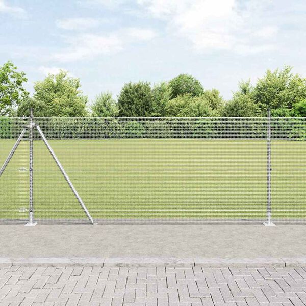 vidaXL Fence Post Silver 25 x 1 m (12 x 12 mm mesh) Steel