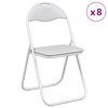 vidaXL Folding Chair 8 pcs White 48 x 43.5 x 81 cm Faux Leather