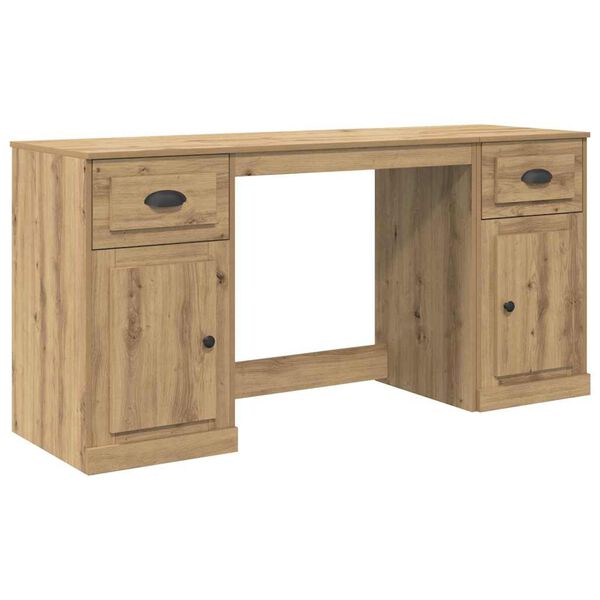 vidaXL Desk with Cabinet with Drawer Artisan Oak 154.5 x 50 x 75 cm