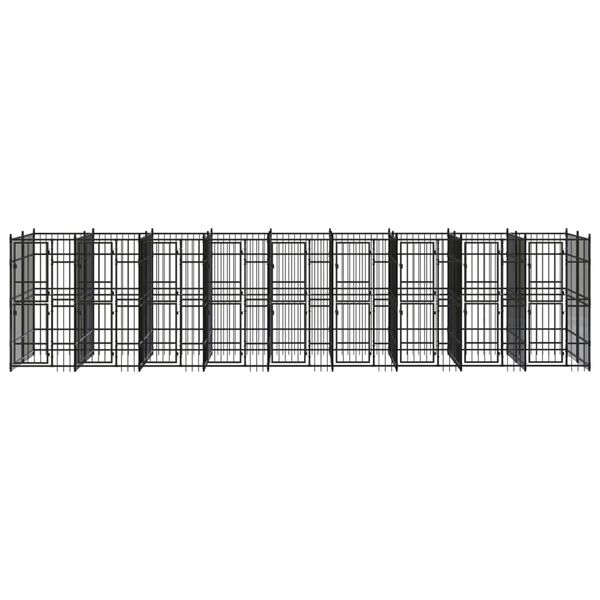 vidaXL Outdoor Dog Kennel Steel 16.59 m&sup2;