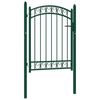 vidaXL Fence Gate Emmen with Arched Top Steel 100x98.5 cm Green