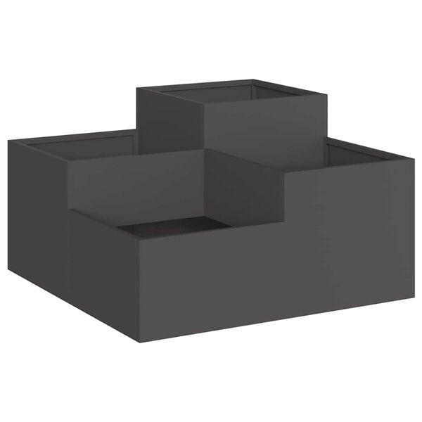 vidaXL Garden Planter Black 100 x 100 x 48 cm Steel