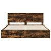 vidaXL Bed Frame with Headboard Smoked Oak 200 x 200 cm Engineer Wood