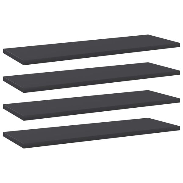 vidaXL Bookshelf Boards 4 pcs Grey 60x20x1.5 cm Engineered Wood