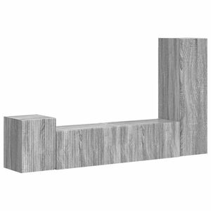 vidaXL TV Cabinet Set Wall-mounted 4 pcs Grey Sonoma Engineered Wood